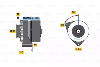 Генератор BOSCH для VW GOLF II (19E, 1G1) 1.8 i Cat Syncro