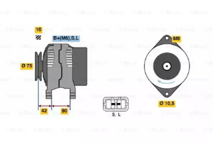 Генератор BOSCH для NISSAN TERRANO II (R20) 2.4 4WD