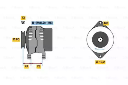Генератор BOSCH для NISSAN TERRANO II (R20) 2.7 TDi 4WD