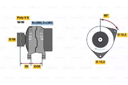 Генератор BOSCH для SAAB 900 II Кабриолет 2.0 -16 Turbo