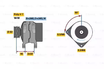 Генератор BOSCH для ALFA ROMEO 164 (164_) 3.0 24V (164.K1)