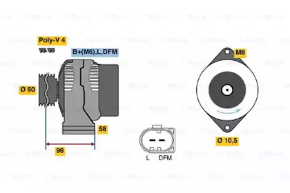 Генератор BOSCH для HONDA CIVIC II Shuttle (EE) 1.5 i 16V (EE2)