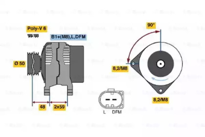Генератор BOSCH для VW GOLF VI (5K1) 1.4