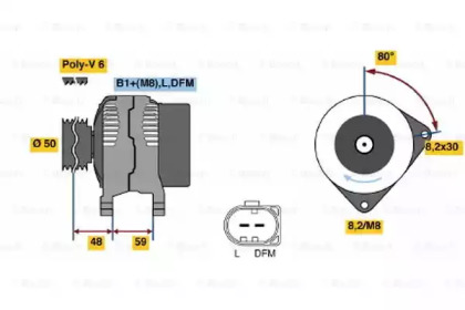 Генератор BOSCH для VW GOLF VI (5K1) 1.4