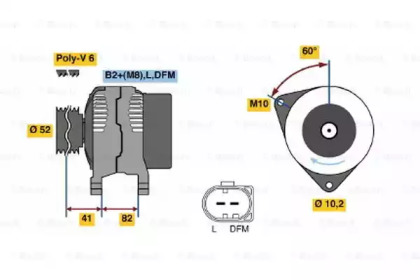 Генератор BOSCH для PORSCHE 911 (996) 3.6 Carrera 4S