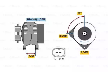 Генератор BOSCH для VW MULTIVAN V (7HM, 7HN, 7HF, 7EF, 7EM, 7EN) 2.5 TDI