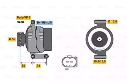 Генератор BOSCH для PEUGEOT BOXER c бортовой платформой/ходовая часть 2.2 HDi 110