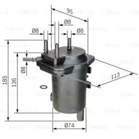 Топливный фильтр BOSCH для NISSAN NOTE (E11, NE11) 1.5 dCi