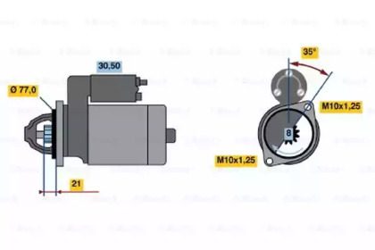 Стартер BOSCH для MITSUBISHI SPACE WAGON (D0_V/W) 2.0 4WD (D08W)
