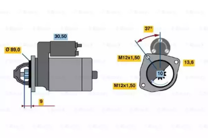 Стартер BOSCH для MAZDA 626 III Hatchback (GD) 2.0 D