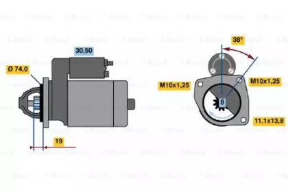 Стартер BOSCH для MAZDA 323 C V (BA) 1.3 16V