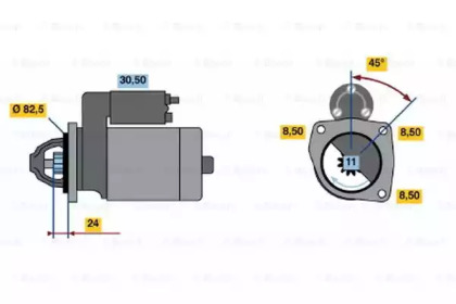 Стартер BOSCH для ALFA ROMEO 164 (164_) 2.5 TD (164.A1A)