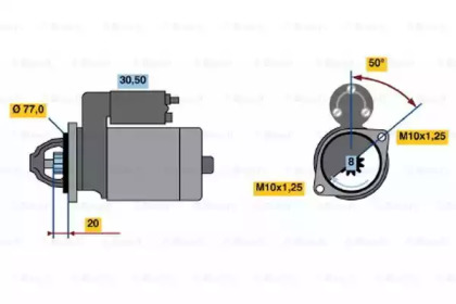 Стартер BOSCH для MITSUBISHI SPACE WAGON (D0_V/W) 2.0 4WD (D08W)