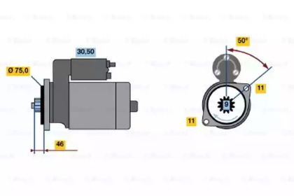 Стартер BOSCH для HONDA CRX III (EH, EG) 1.6 ESi (EH6)