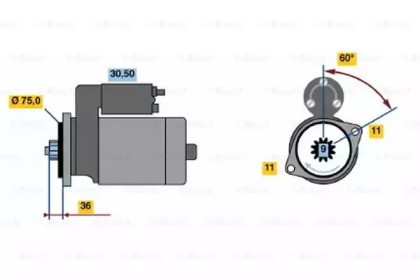 Стартер BOSCH для HONDA PRELUDE IV (BB_) 2.3 i 16V (BB2)