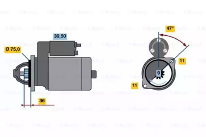 Система стартера BOSCH для HONDA CIVIC VI Hatchback (EJ, EK) 1.4 i S (EJ9)