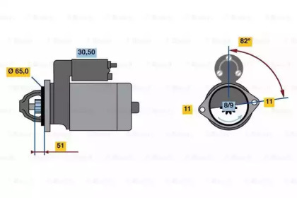 Стартер BOSCH для SUBARU IMPREZA седан (GD) 2.0 i AWD