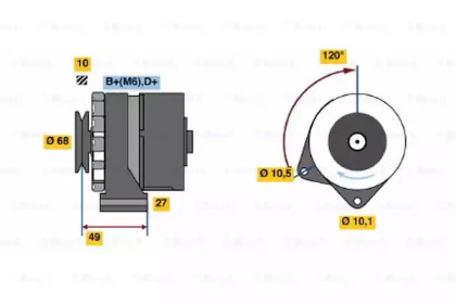 Генератор BOSCH для PEUGEOT 305 II Break (581E) 1.9 Diesel