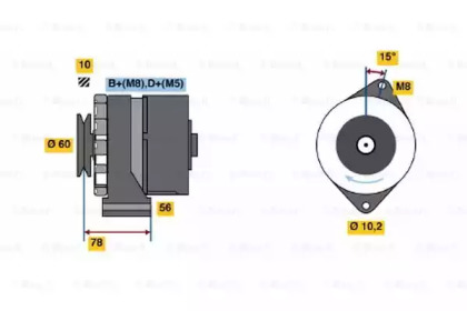 Генератор BOSCH для VW GOLF II (19E, 1G1) 1.8 i Cat Syncro