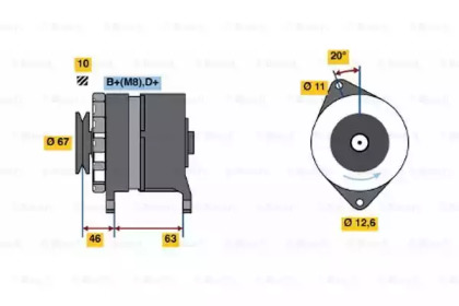 Генератор BOSCH для ALFA ROMEO 164 (164_) 2.0 Turbo