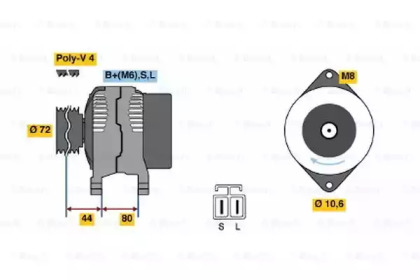 Генератор BOSCH для NISSAN SUNNY II Traveller (B12) 1.6 i