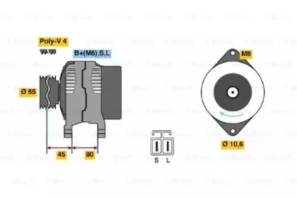 Генератор BOSCH для NISSAN SUNNY II Traveller (B12) 1.6 i 12V