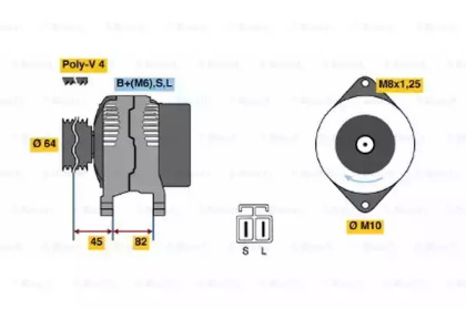 Генератор BOSCH для NISSAN SUNNY III Фургон (Y10) 1.6 i 16V