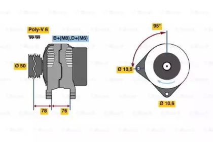 Генератор BOSCH для BMW 3 Compact (E36) 323 ti