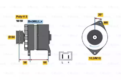 Генератор BOSCH для RENAULT CLIO I (B/C57_, 5/357_) 1.4
