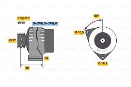 Генератор BOSCH для ALFA ROMEO 146 (930_) 1.7 i.e. 16V (930.B1)