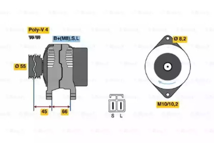 Генератор BOSCH для MAZDA 323 C V (BA) 1.3 16V