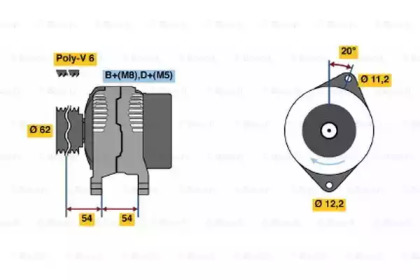 Генератор BOSCH для ALFA ROMEO 146 (930_) 1.9 JTD (930.B4B)