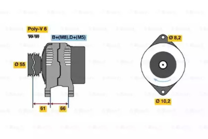 Генератор BOSCH для FIAT DUCATO c бортовой платформой/ходовая часть (230_) 2.5 TDI
