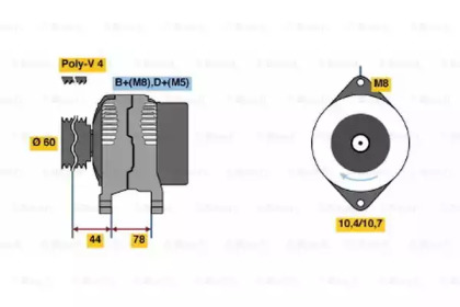 Генератор BOSCH для NISSAN PRIMERA Hatchback (P11) 1.6 16V