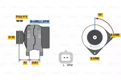 Генератор BOSCH для NISSAN PRIMASTAR Фургон (X83) 2.0