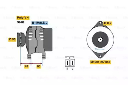Генератор BOSCH для MAZDA 323 C V (BA) 1.8 16V