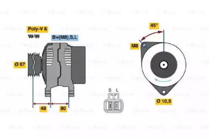 Генератор BOSCH для NISSAN PRIMERA Hatchback (P11) 2.0 16V