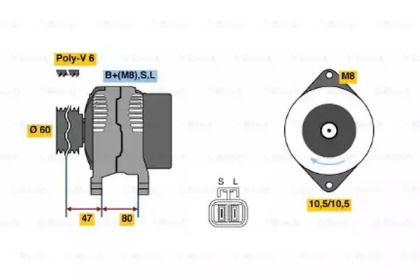 Генератор BOSCH для NISSAN PRIMERA Traveller (WP11) 1.8 16V