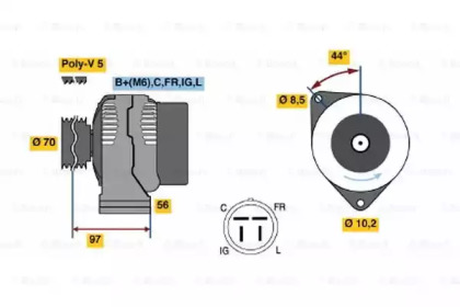 Генератор BOSCH для HONDA ACCORD IV (CB) 2.2 i 16V Automatik (CB7)