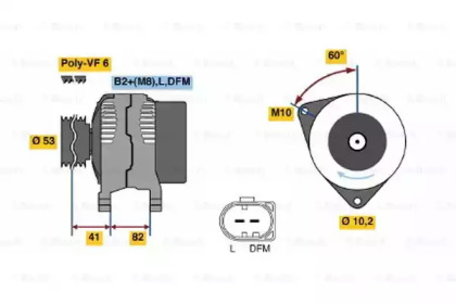 Генератор BOSCH для PORSCHE 911 (996) 3.6 Carrera 4S