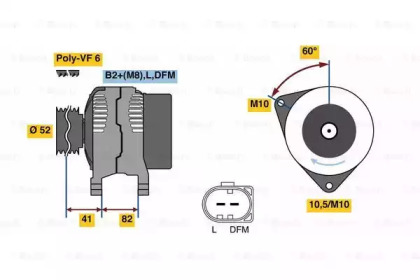 Генератор BOSCH для PORSCHE 911 Кабриолет (997) 3.6 Carrera
