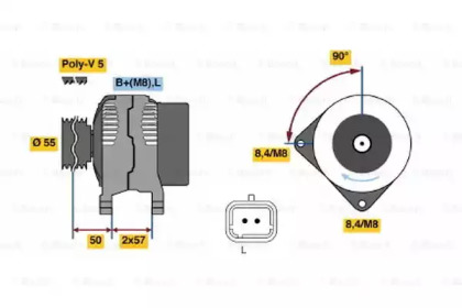 Генератор BOSCH для NISSAN KUBISTAR (X76) 1.5 dCi