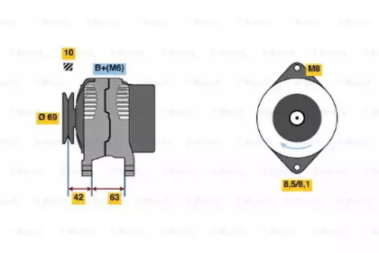 Генератор BOSCH для CHEVROLET SPARK 0.8