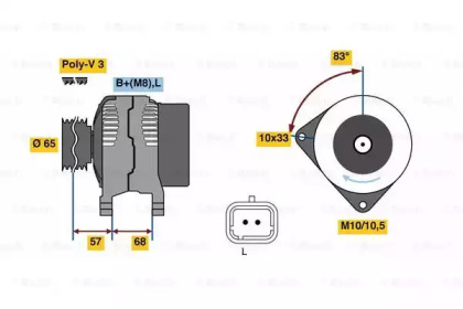Генератор BOSCH для NISSAN KUBISTAR (X76) 1.2 16V