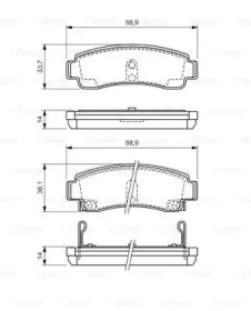 Тормозные колодки BOSCH для NISSAN SUNNY III Liftback (N14) 1.6 i