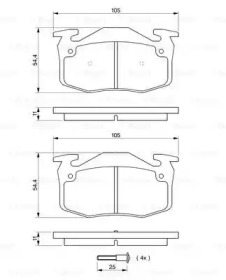 Дисковой тормозной механизм BOSCH для RENAULT CLIO I (B/C57_, 5/357_) 1.4