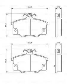 Тормозные колодки BOSCH для ALFA ROMEO 146 (930_) 1.7 i.e. 16V (930.B1)