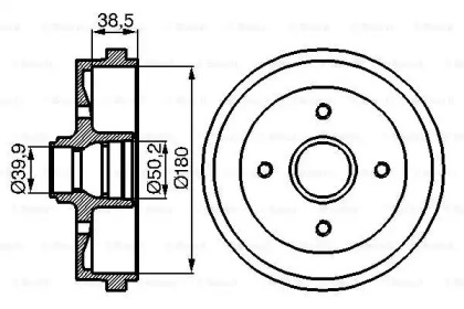 Тормозной барабан BOSCH для VW GOLF II (19E, 1G1) 1.8 i Cat Syncro