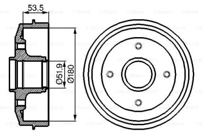 Тормозной барабан BOSCH для PEUGEOT 205 I (741A/C) 1.7 Diesel