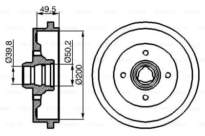 Тормозной барабан BOSCH для VW GOLF II (19E, 1G1) 1.8 i Cat Syncro